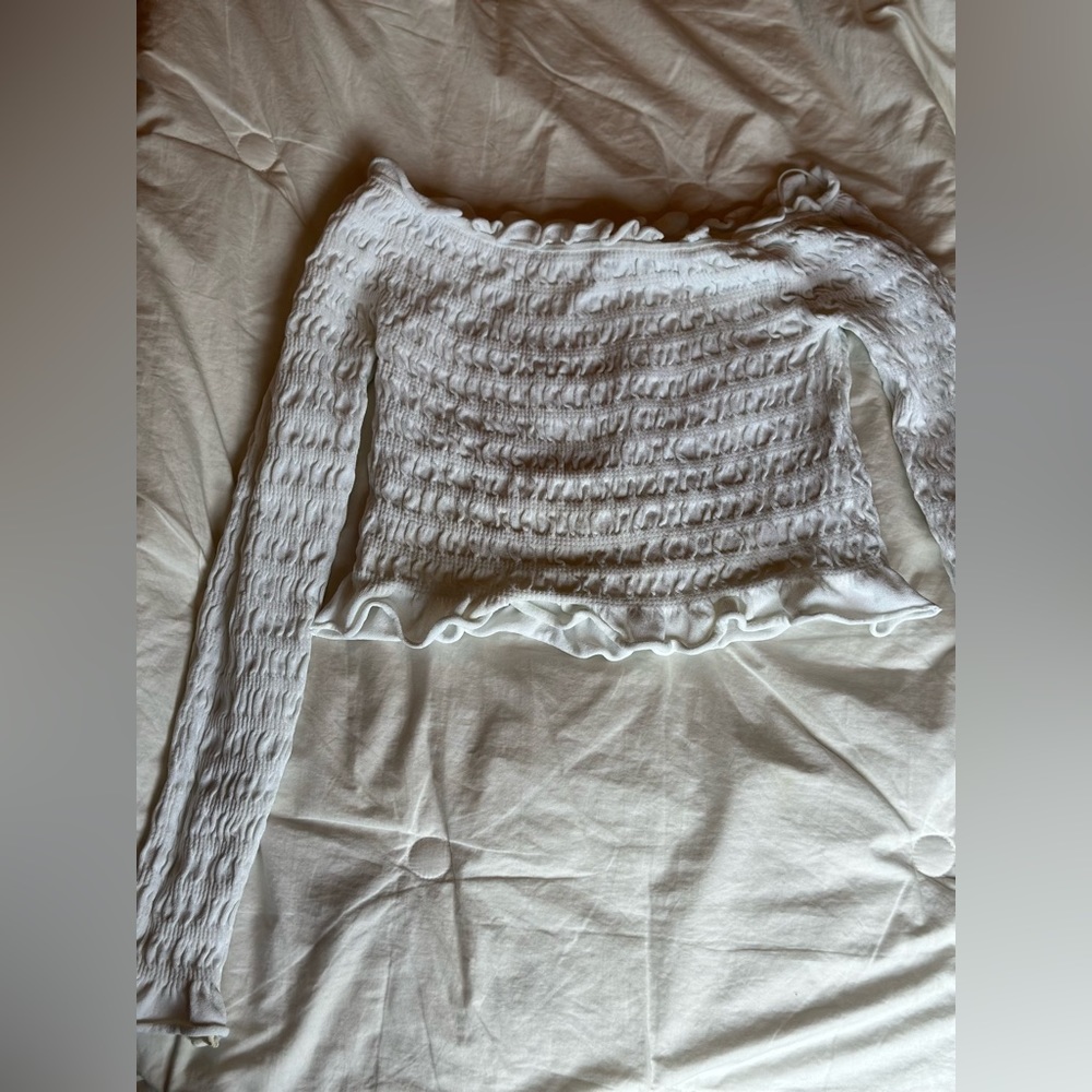 White stretch crop top